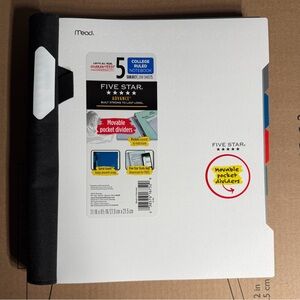 Five Star Advance 5 Subject Note Book White-College Ruled